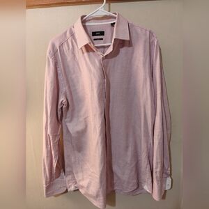 Hugo Boss Jesse Slim Fit Dress Shirt Red Check 42/16.5 100% Cotton